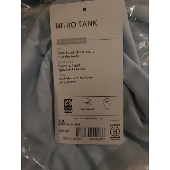 NWT Athleta Nitro Tank Top - 1X - Gentle Blue - 1x - Picture 4 of 4